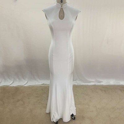 Custom vintage style embroidery short sleeve white bridal gowns satin mermaid wedding dress